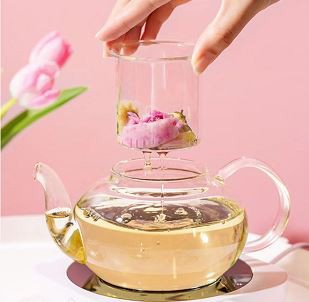 Glass Flower Teapot